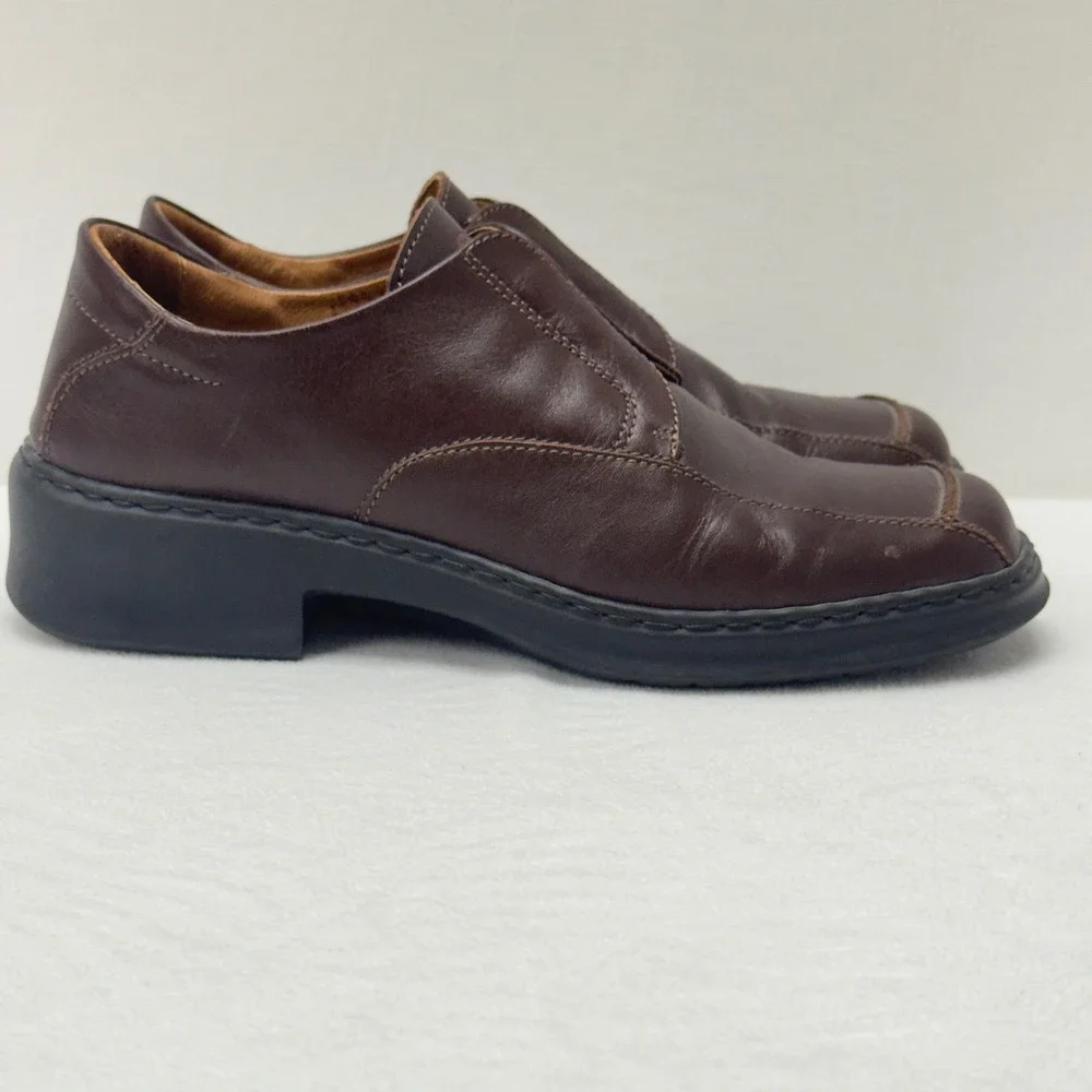 Josef Seibel Mens Brown Leather Slip On Loafers Dress‎ Shoes Size 9.5US/42EU
